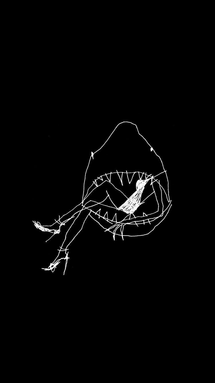 750x1334 Fashion Drawing Dark Bw Art Illustration Wallpaper