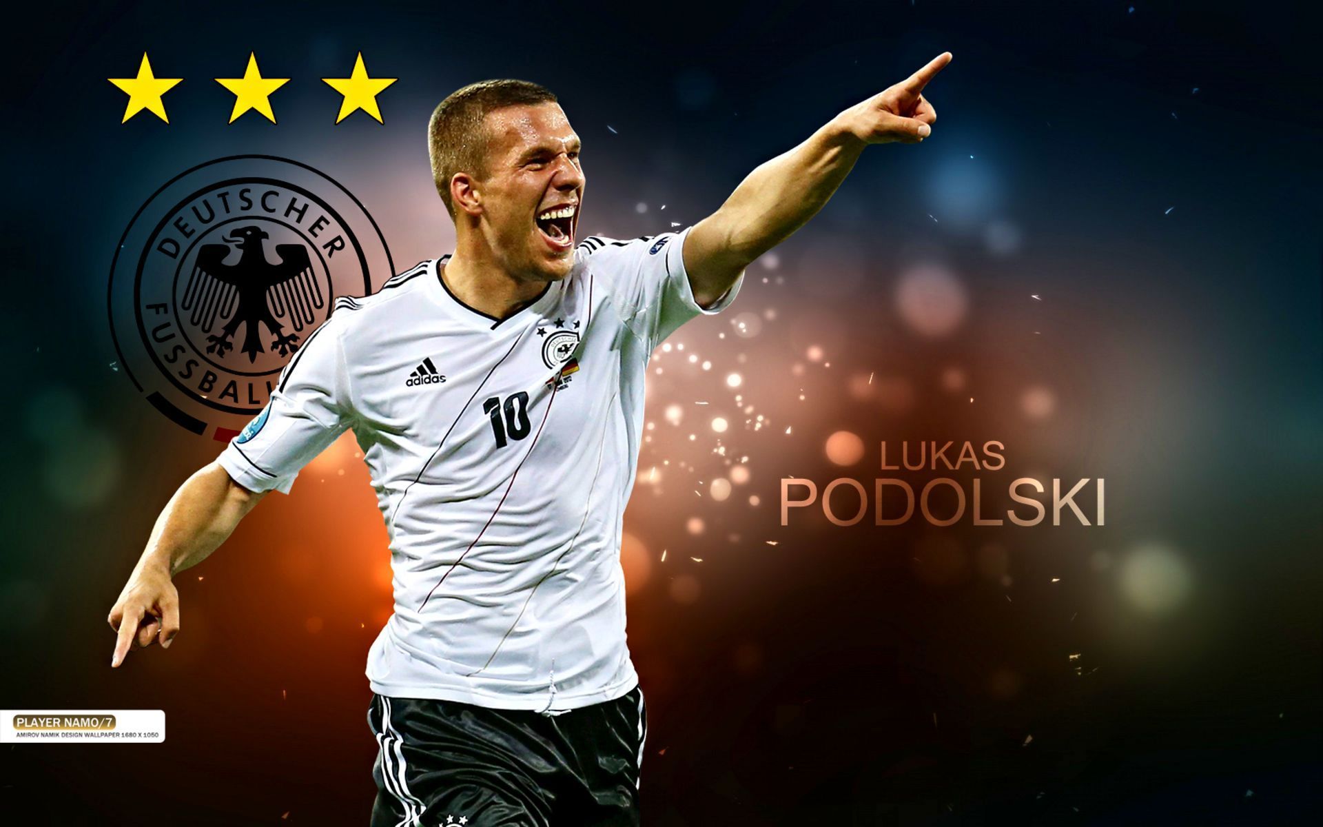 1920x1200 HD desktop wallpaper: Sports, Soccer, Germany National Football Team, Lukas Podolski download free picture