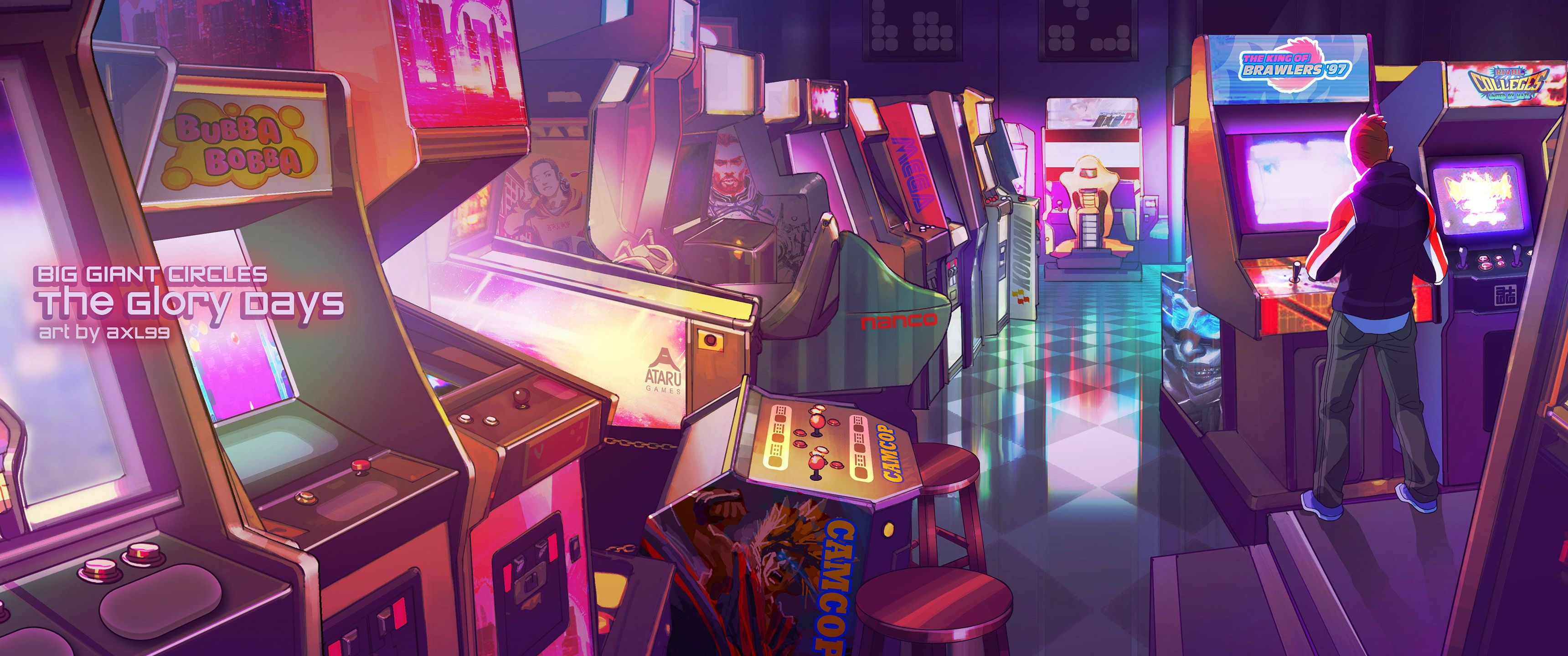 3440x1440 Cyber Cafe Wallpaper