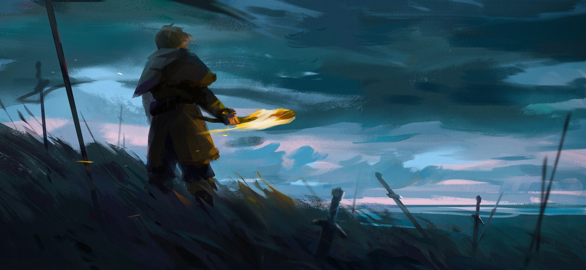 1920x886 Torches, Lana Marushchenko. Vinland saga, Vinland saga manga, Saga