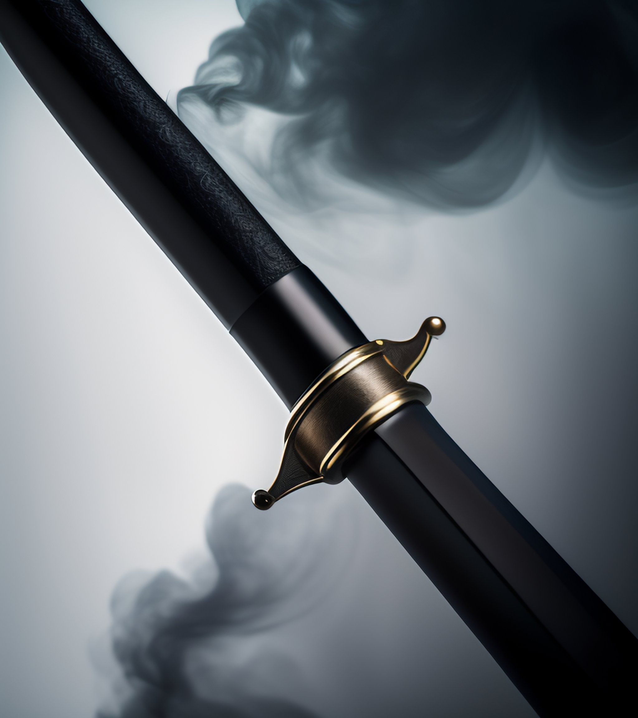 2048x2304 Lexica long Sword, realistic photo, total sword, ultra realistic, blurred, smoke gray background, with nothing but the sword and smoke
