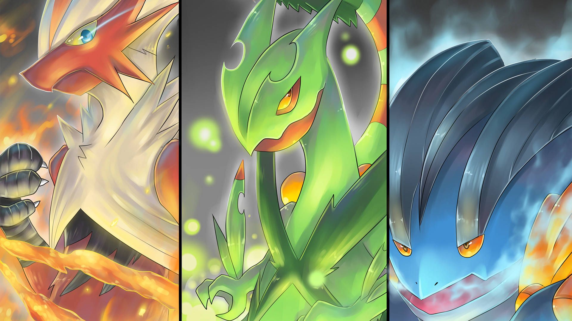 1920x1080 Download Pokemon Blaziken Sceptile Swampert Wallpaper