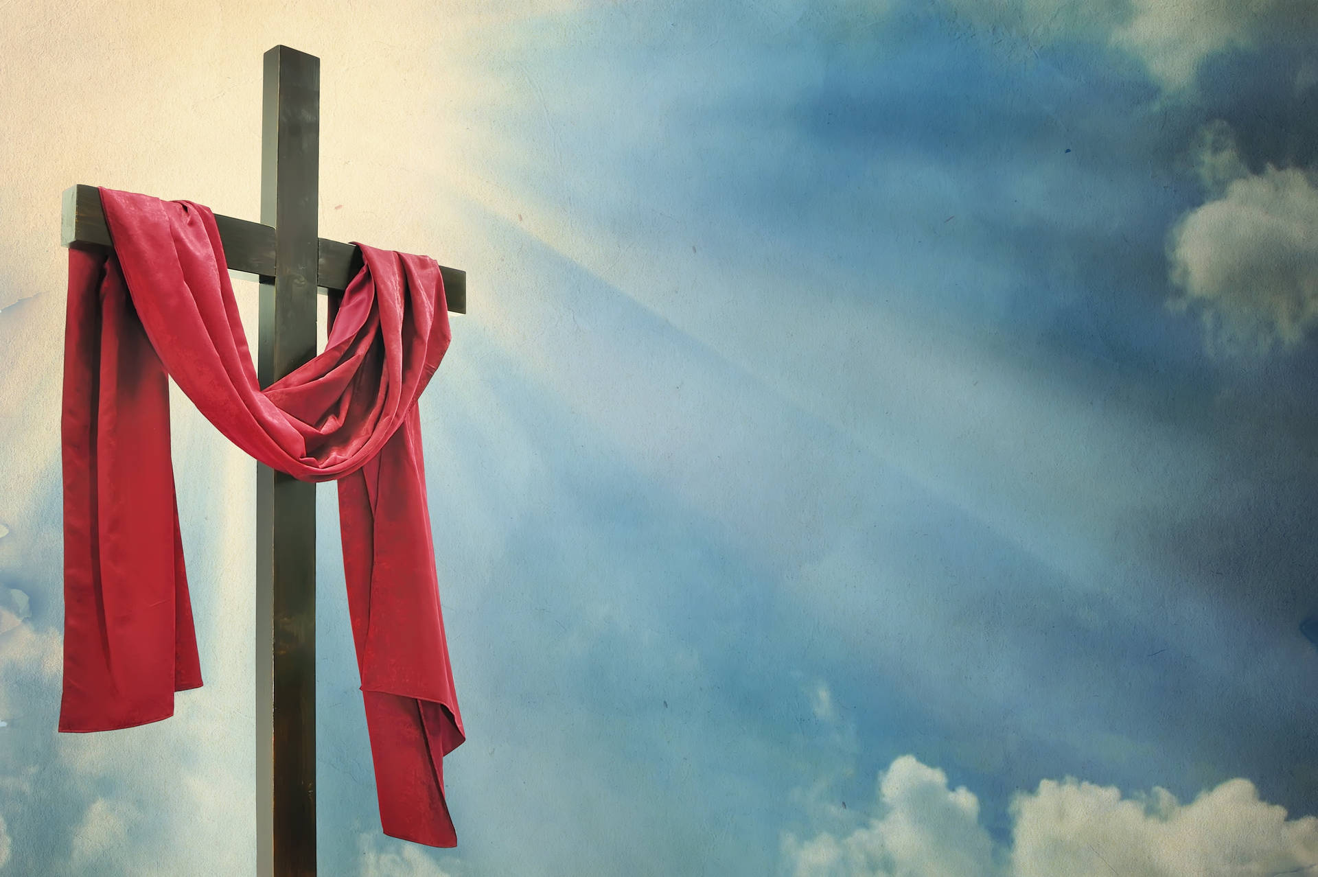 1920x1278 Download Jesus Cross Red Cloth Wallpaper