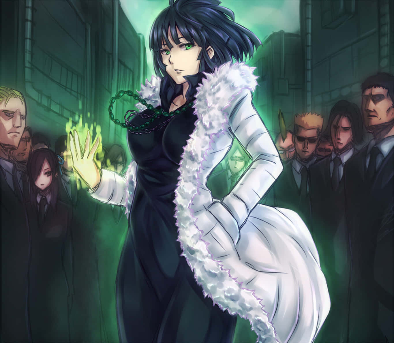 1366x1190 Download Fubuki (One Punch Man): The Blizzard Heroine Wallpaper
