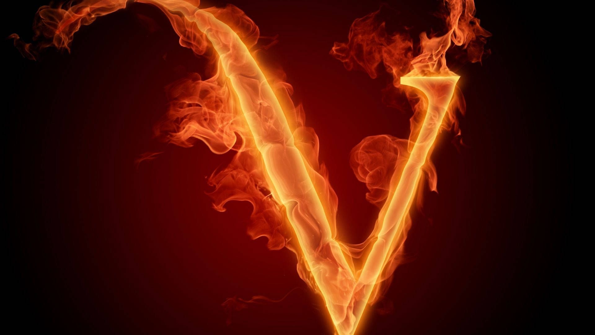1920x1080 Download Blazing V Alphabet Wallpaper