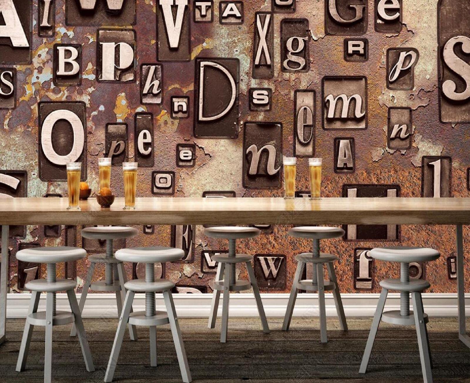 1600x1304 Wallpaper 3D English Alphabet Wallpaper for Bedroom TV Background Wall Mural