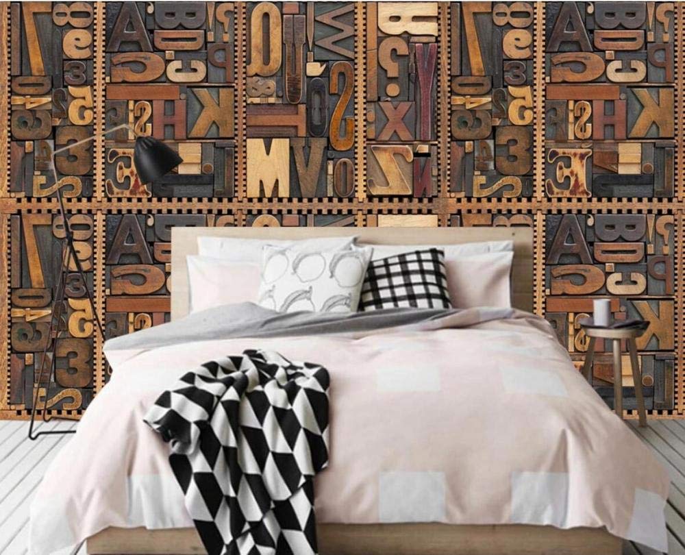 1000x810 Wall Murales 3D Wallpaper Wood Carving English Alphabet Retro Living Room Bedroom Tv Background Wall Decoration Wallpaper for Walls 350cmx256cm