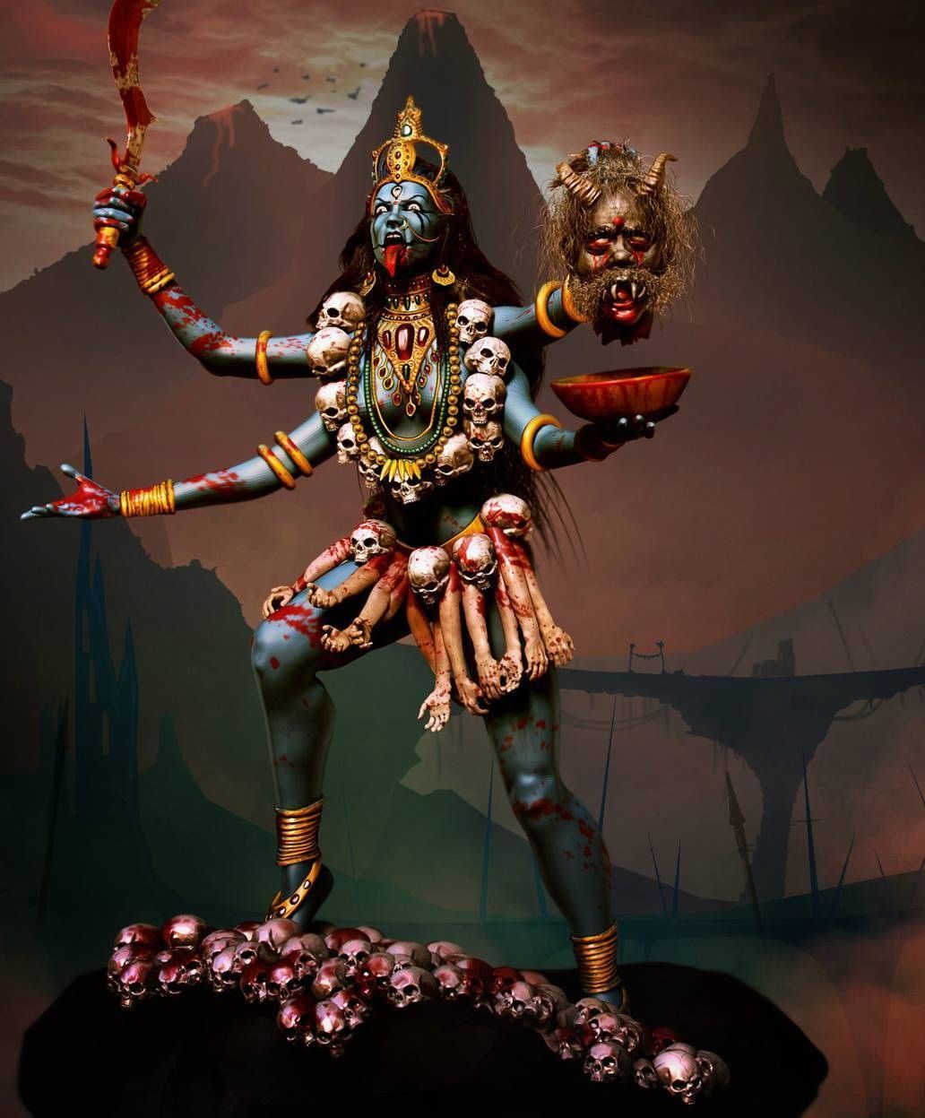 1032x1247 Bhadrakali Wallpaper Download