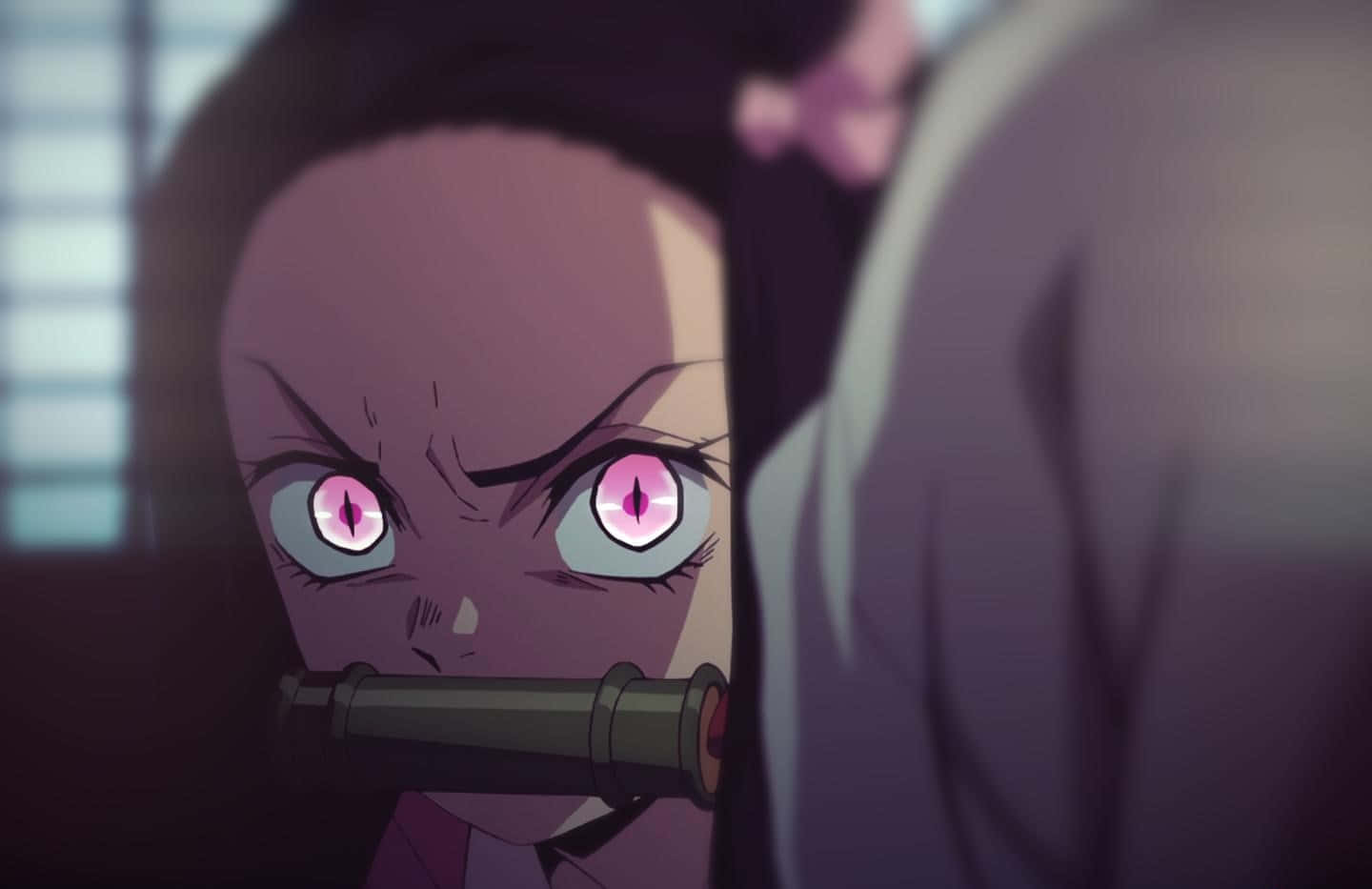 1440x933 Download Cute Demon Slayer Nezuko Kamado With Angry Eyes Wallpaper