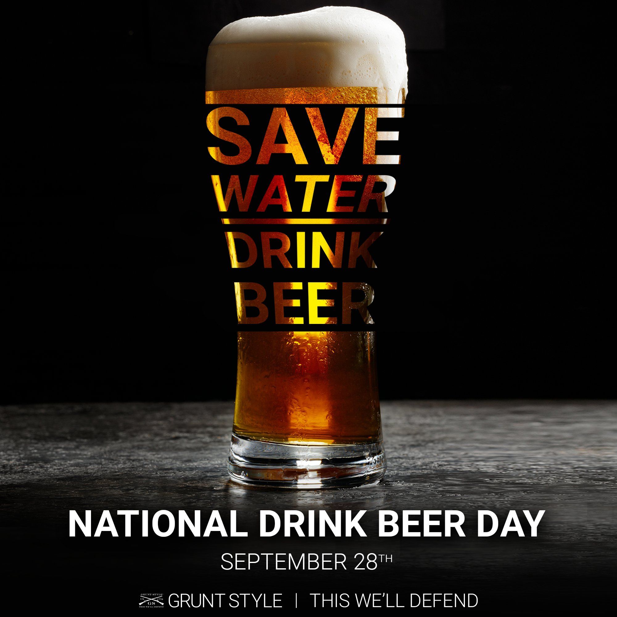 2000x2000 Grunt Style a X: Happy National Drink Beer Day! Save water, drink BEER! Cheers, America! #gruntstyle #thiswelldefend #drinkbeerday / X
