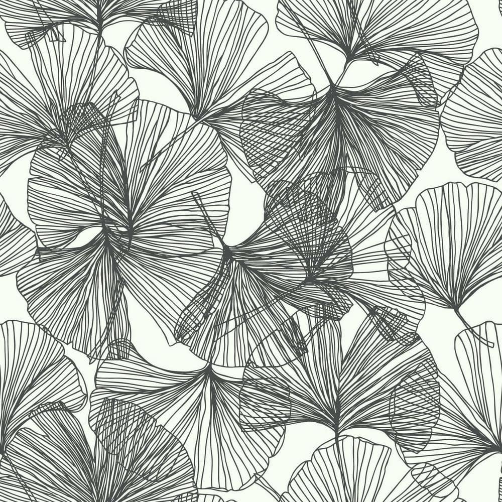 1000x1000 RoomMates Gingko Leaves Peel and Stick Wallpaper (Covers 28.18 sq. ft.) RMK11601WP Home Depot