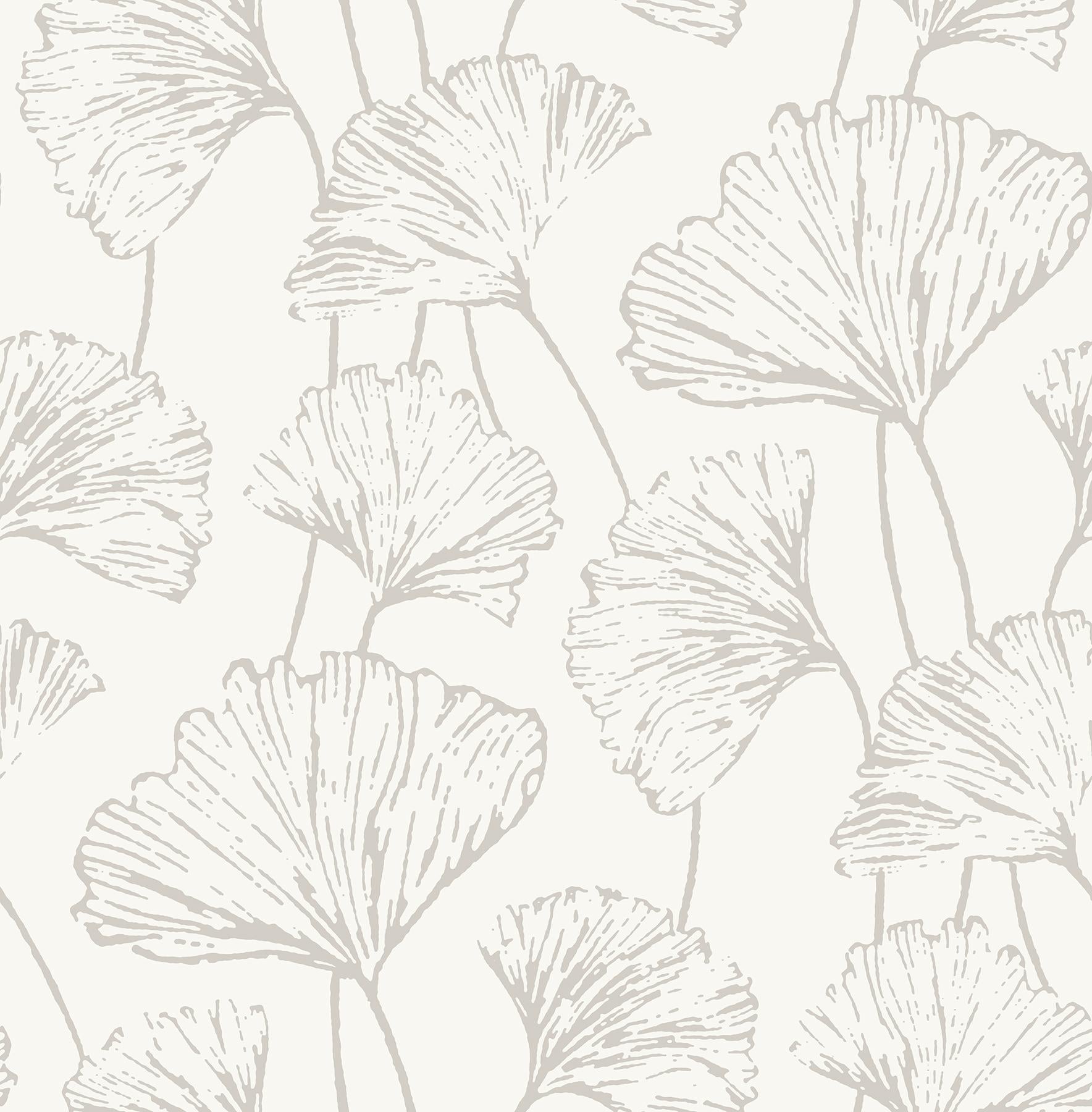 1768x1800 A Street Prints Reverie Ginkgo Silver Wallpaper