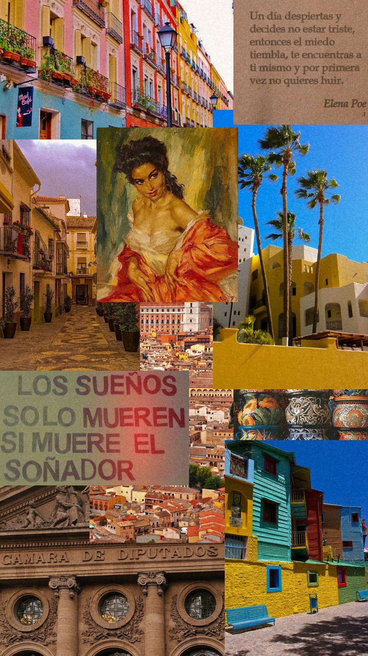 1189x2115 spanish collage aesthetic background. Aesthetic background, Spanish culture, Spanish posters