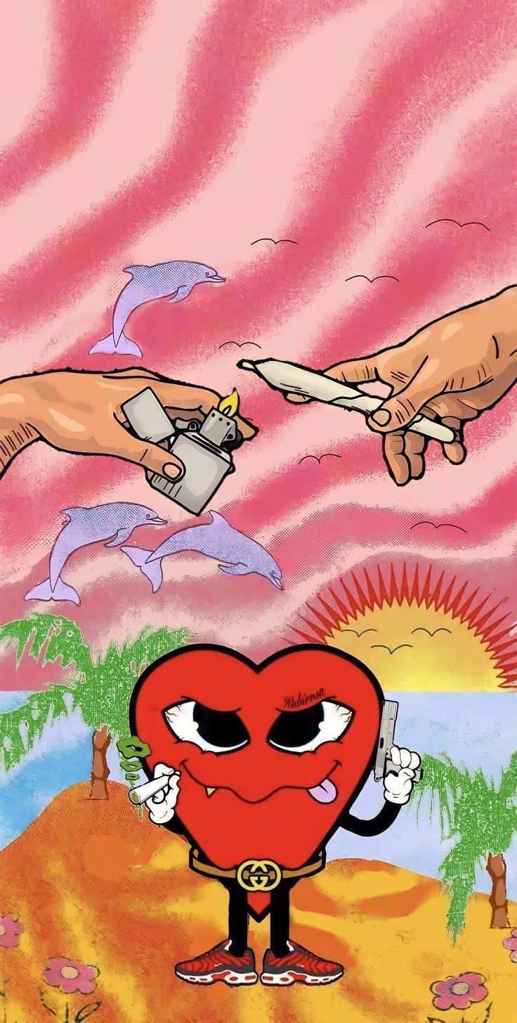 736x1454 Bad bunny y junior h. Bunny wallpaper, Hippie wallpaper, Cartoon wallpaper