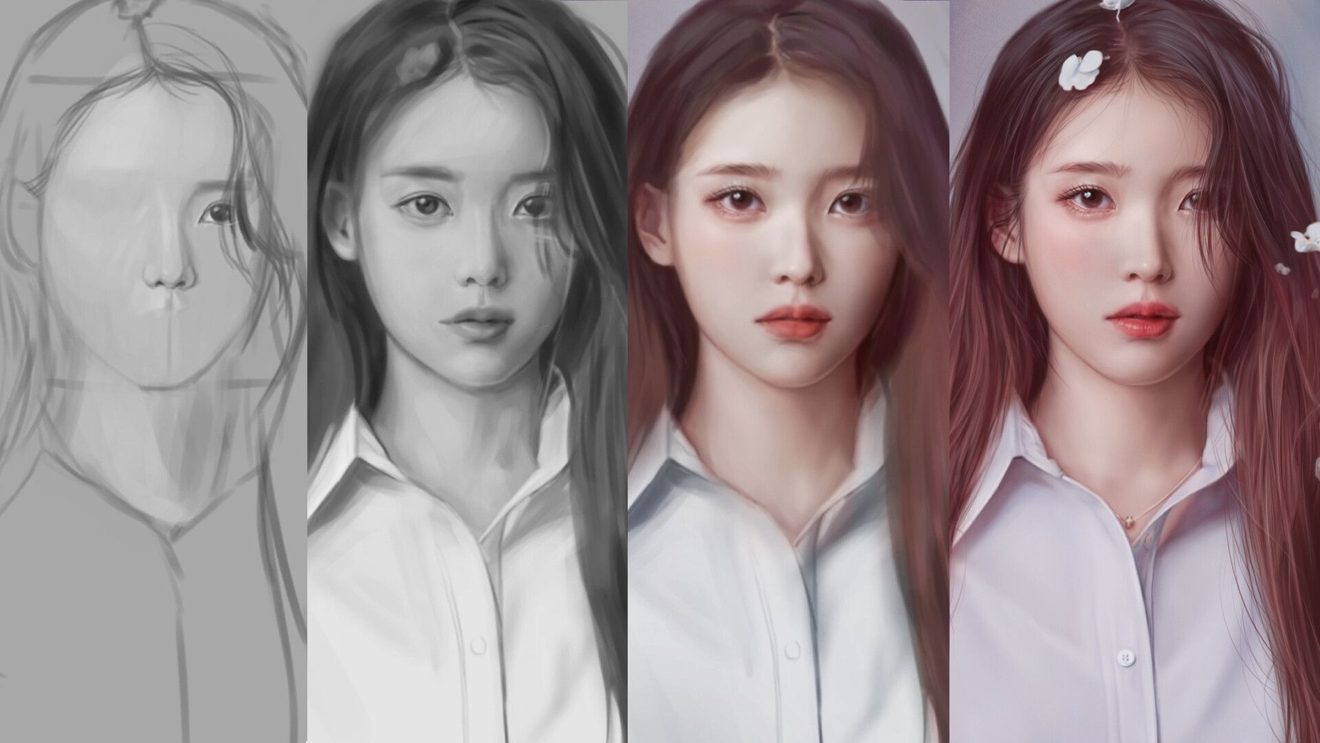 1920x1080 IU LILAC Fan Art Process