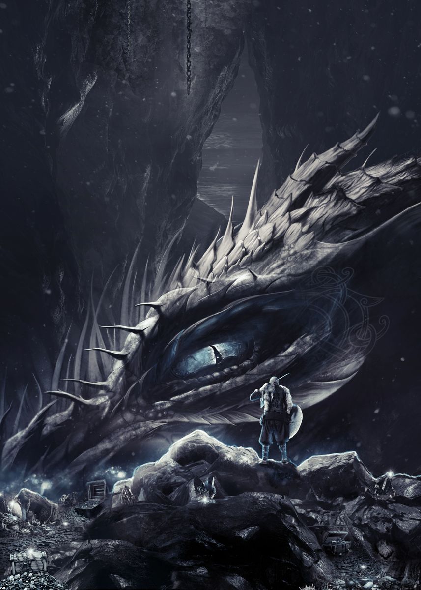 857x1200 Sigurd meets Fafnir' Poster