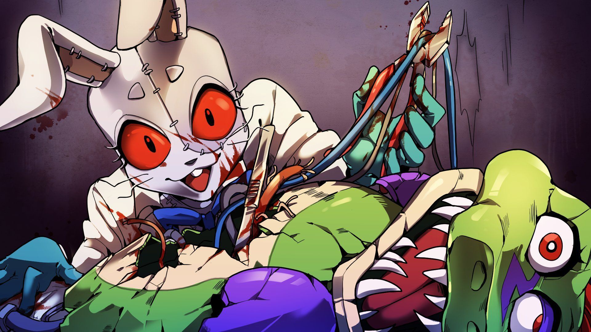 1920x1080 montgomery gator and vanny (five nights at freddy's and 1 more) drawn