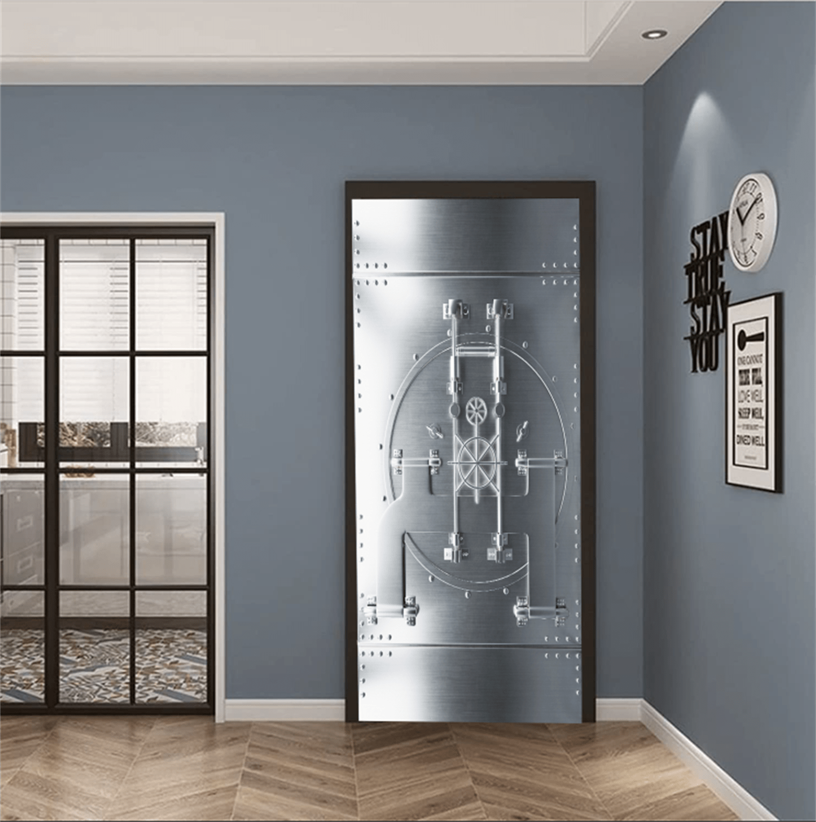 1588x1600 3D Bank Vault Door Self Adhesive Door Sticker Wall Murals Poster For Home Decor