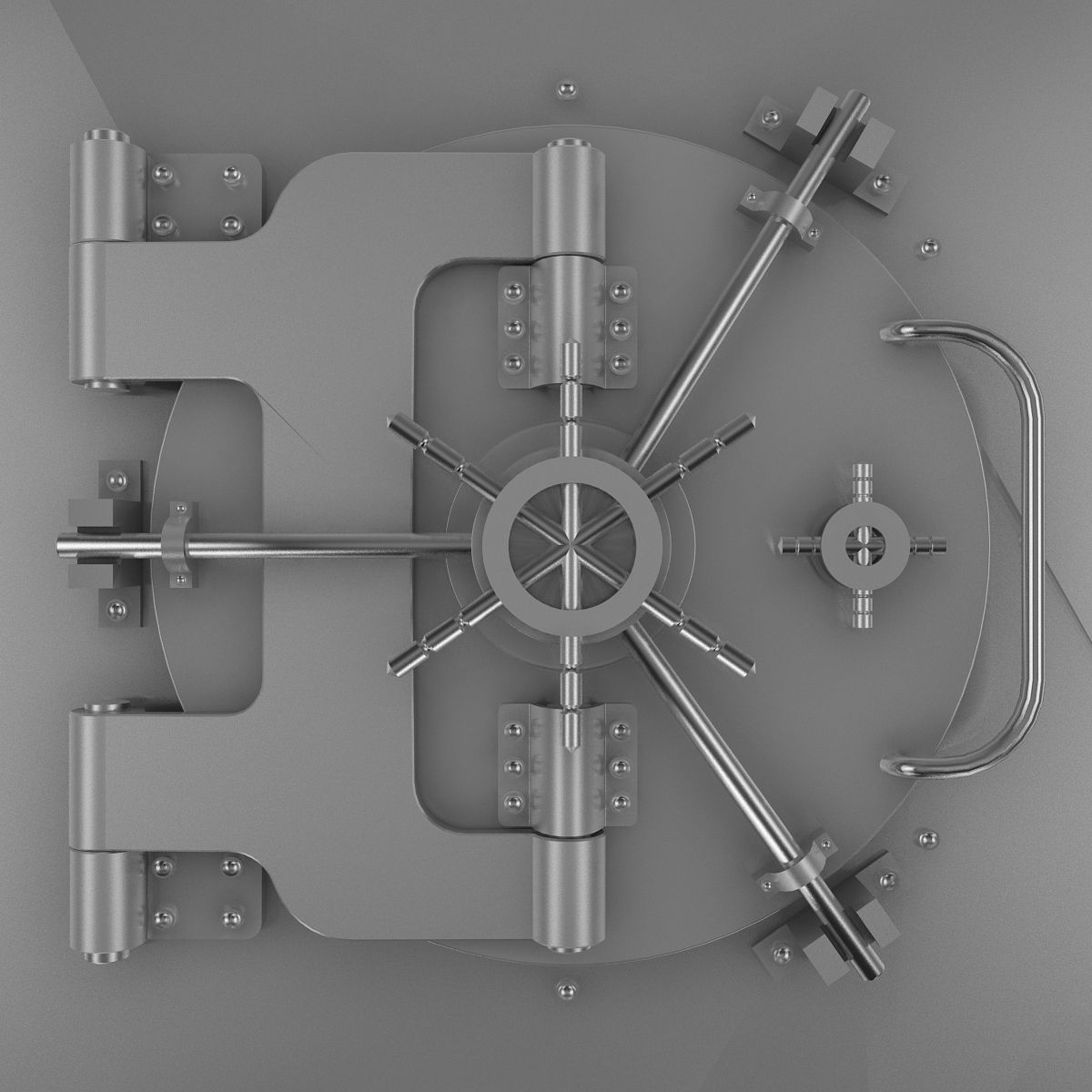 1200x1200 Bank Vault Door 3D Model $39 - .unknown .wrl .obj .fbx .dxf .max .3Ds