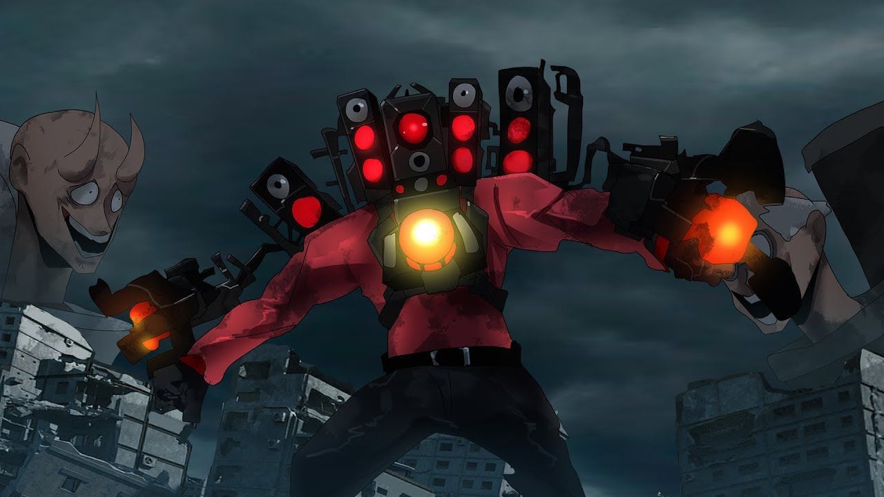 1280x720 TITAN SPEAKER MAN! vs SKIBIDI TOILET! Part 8. Friday Night Funkin' ANIMATION