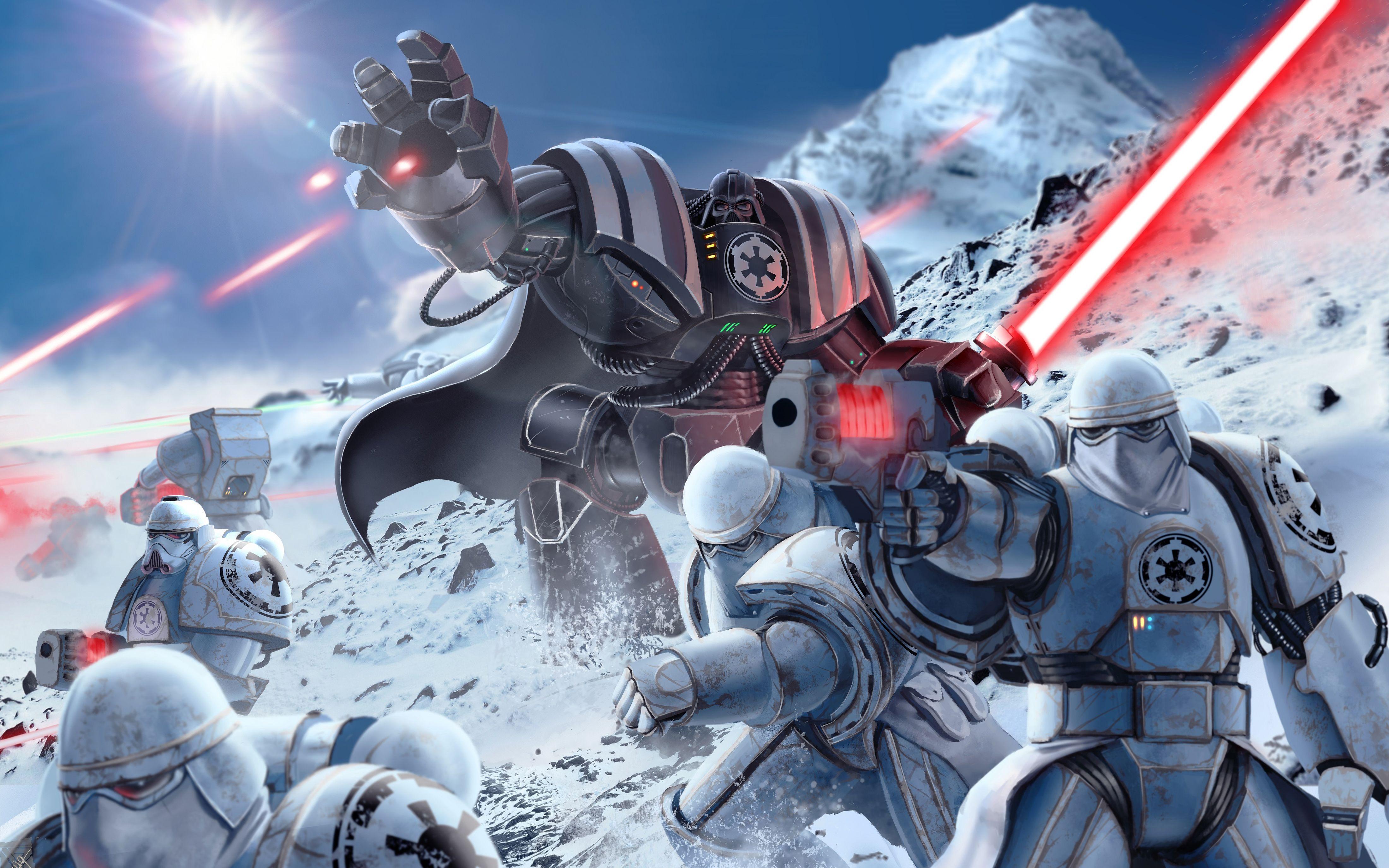 4400x2750 Warhammer Stormtroopers Darth Vader 4K Wallpaper. HD Wallpaper