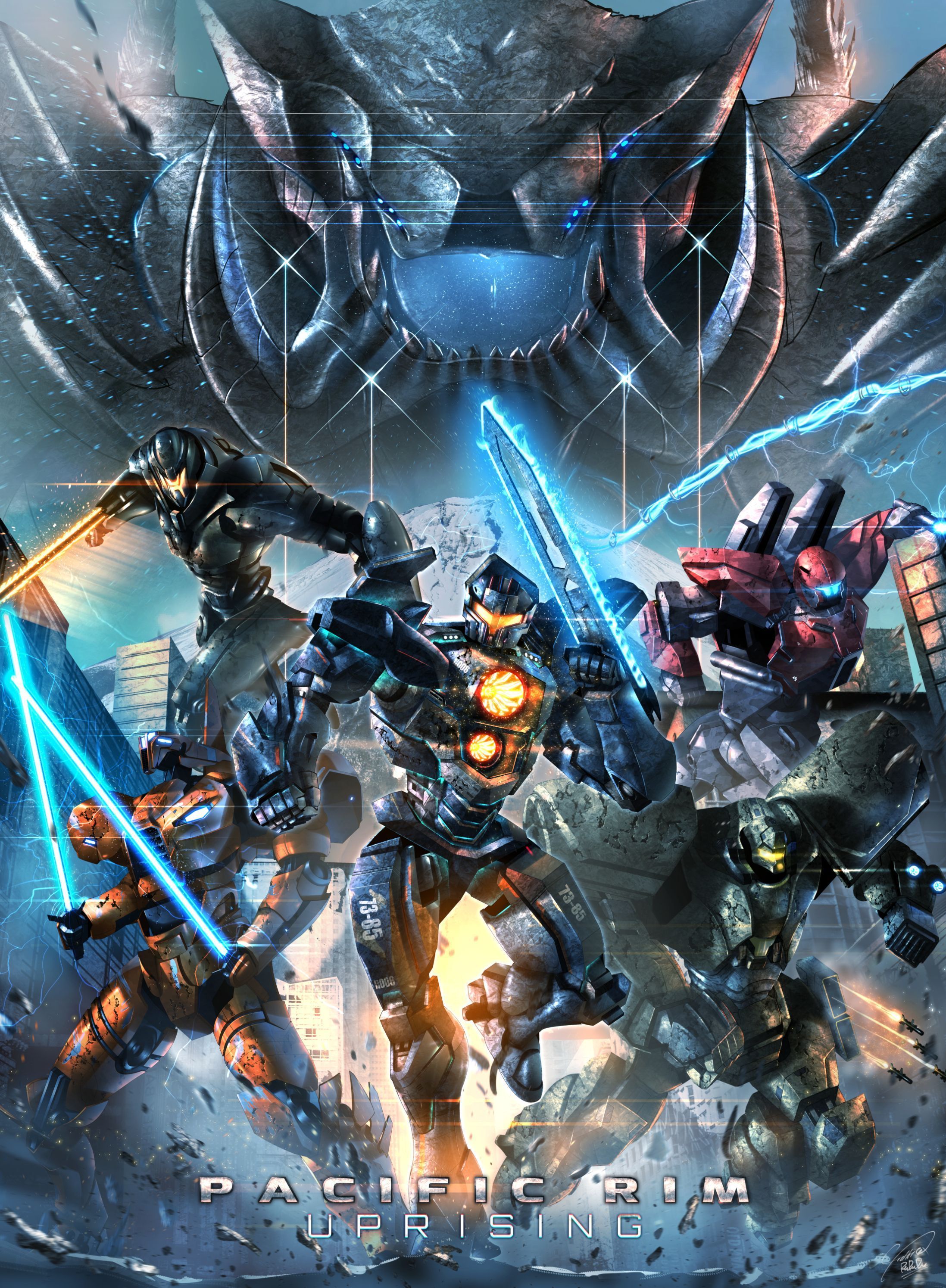 2195x2990 pacific rim uprising, titanes del pacifico la insurreción