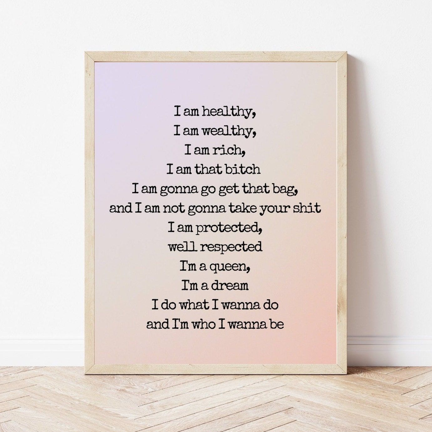 1380x1380 I Am Healthy I Am Wealthy I Am Rich /manifestation Digital
