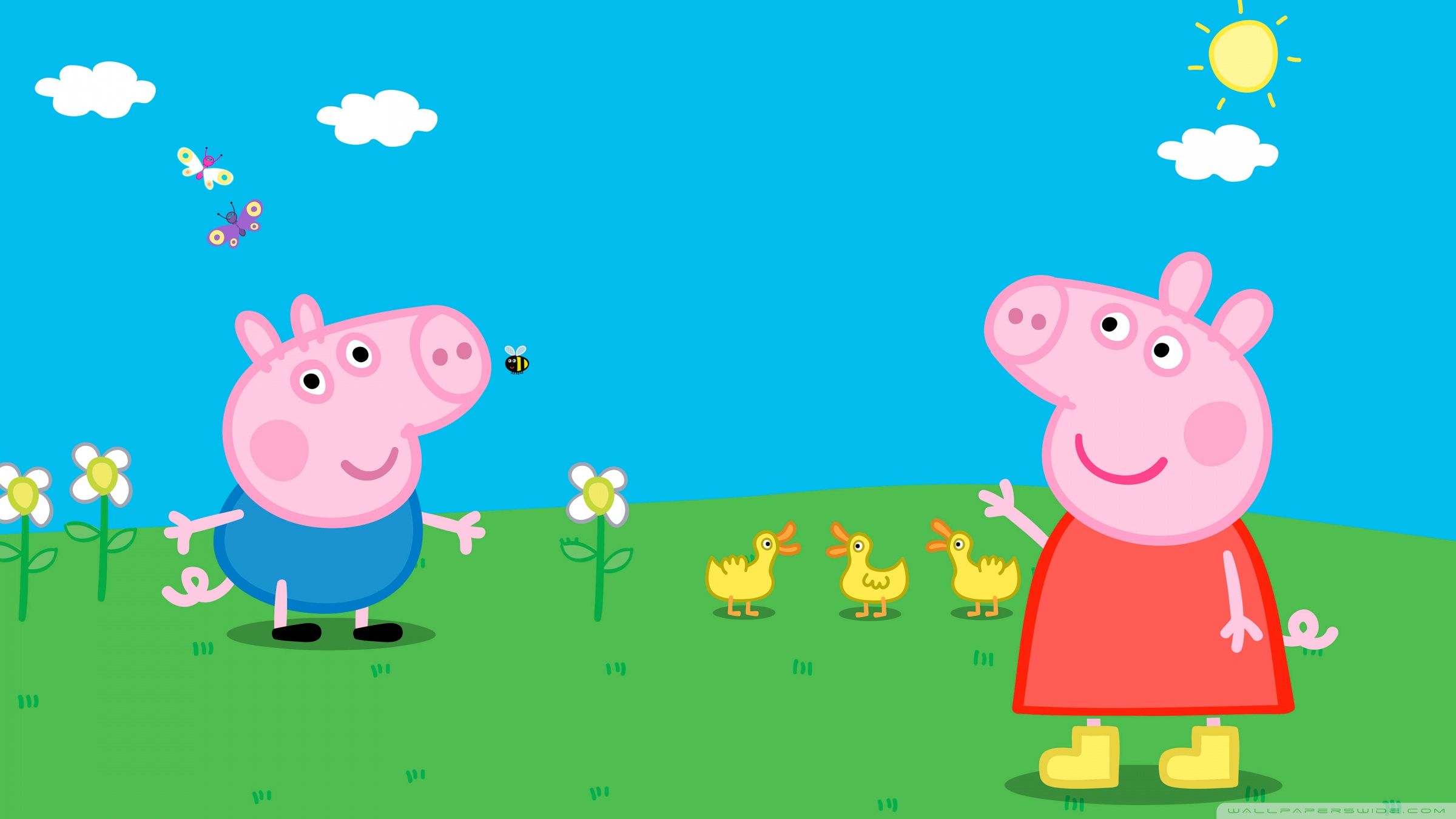 2400x1350 George Pig and Peppa Pig Ultra HD Desktop Background Wallpaper for 4K UHD TV : Widescreen & UltraWide Desktop & Laptop : Tablet