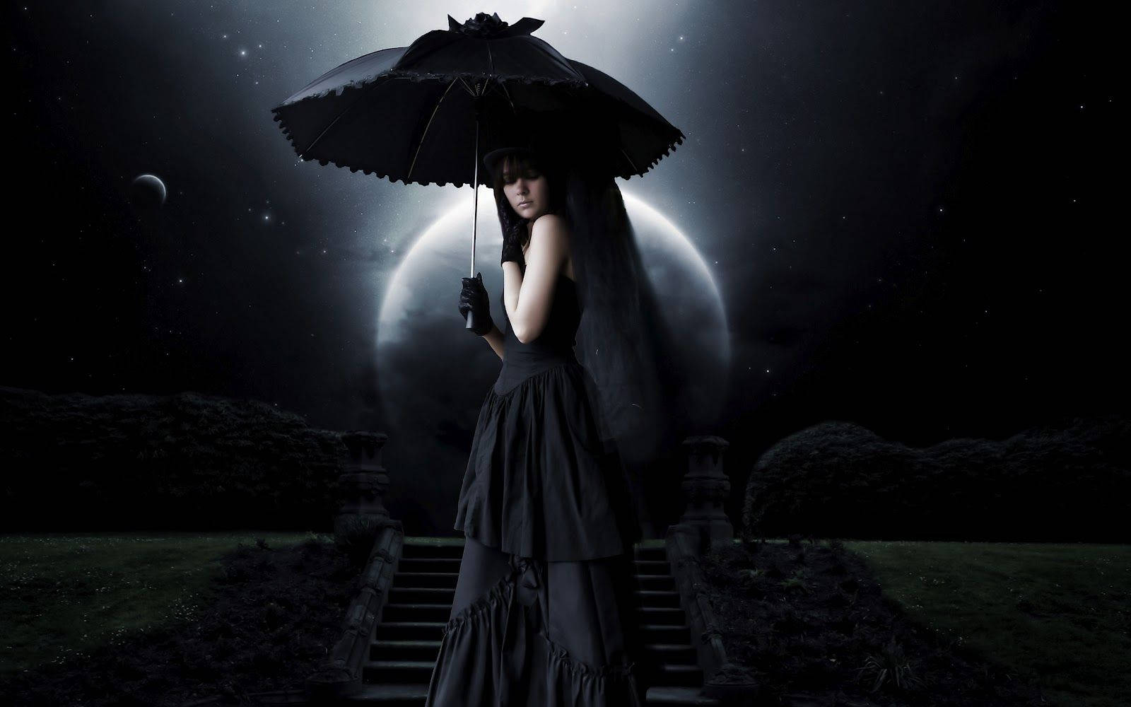 1600x1000 Dark Girl Wallpaper