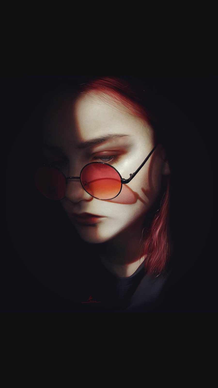 900x1600 Girl in Dark iPhone Wallpaper