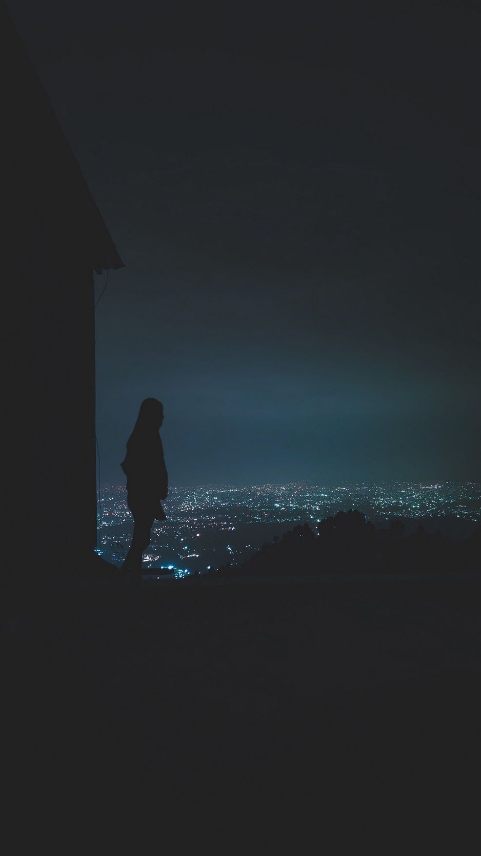 938x1668 Download Wallpaper 938x1668 Silhouette, Girl, Dark Iphone 8 7 6s 6 For Parallax HD Background