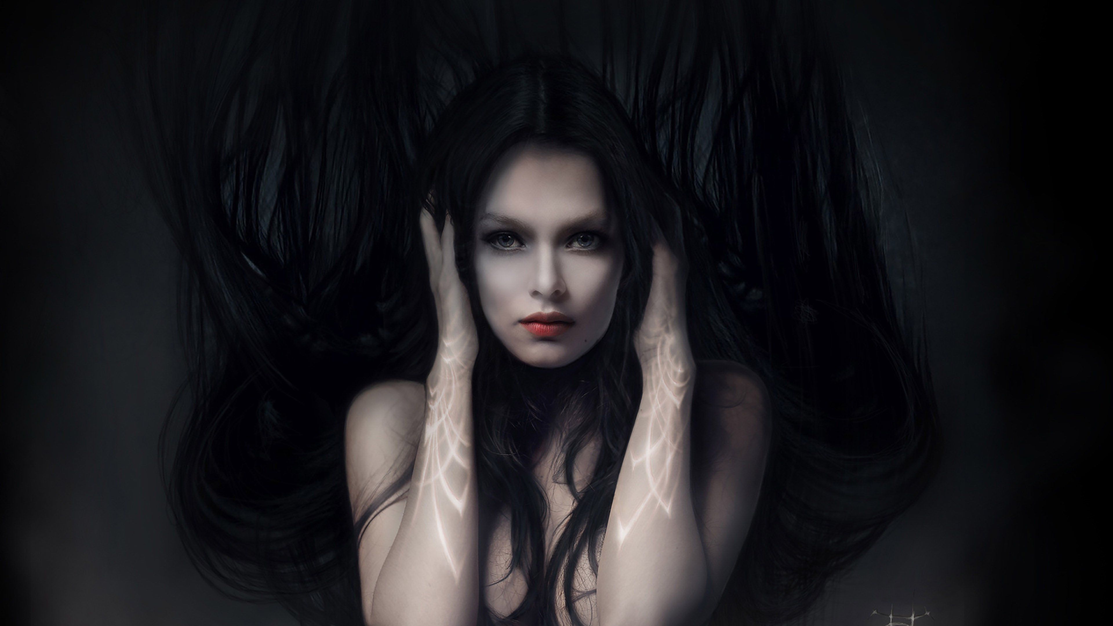 3840x2160 Girl Dark 4k Wallpaper