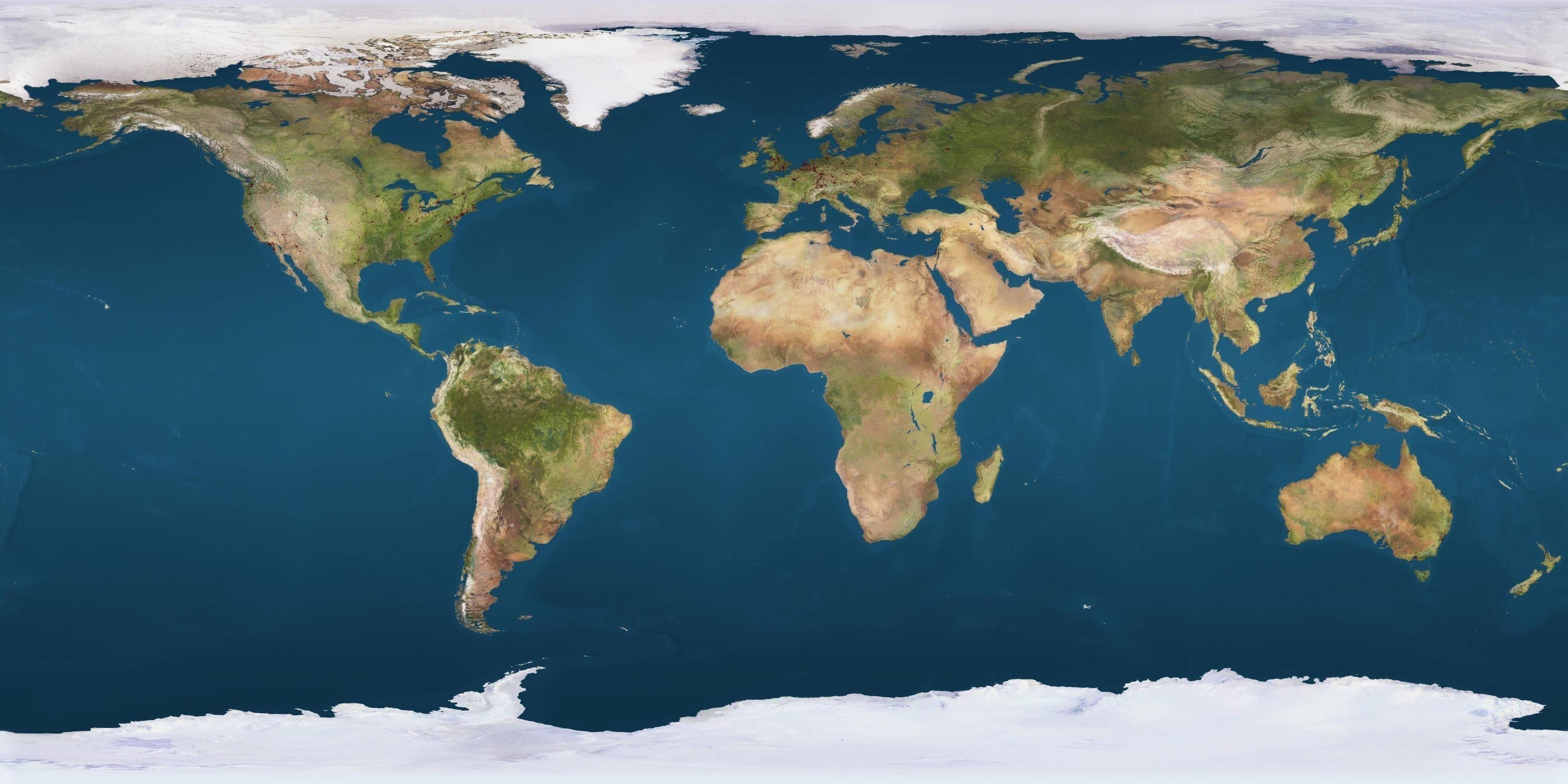 3686x1843 Bản đồ thế giới Hình nền độ phân giải cao