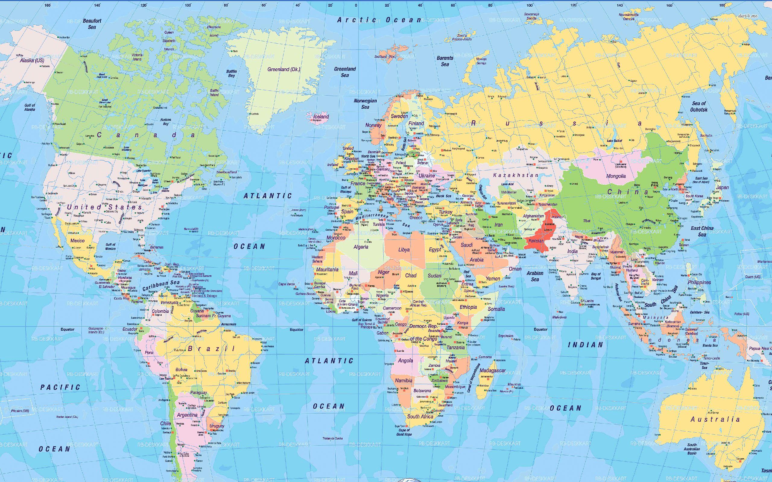 Hình nền bản đồ thế giới độ nét cao 2560x1600