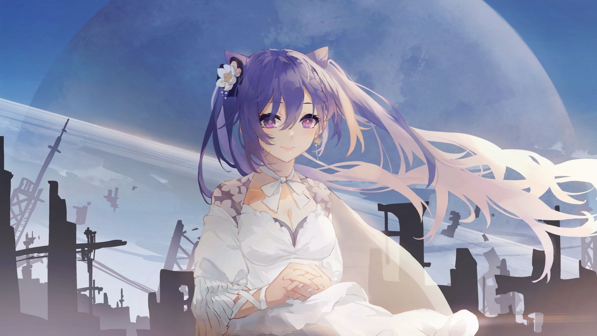 2048x1152 Download wallpaper 2048x1152 cute keqing, genshin impact, anime, dual wide 2048x1152 HD background, 27844