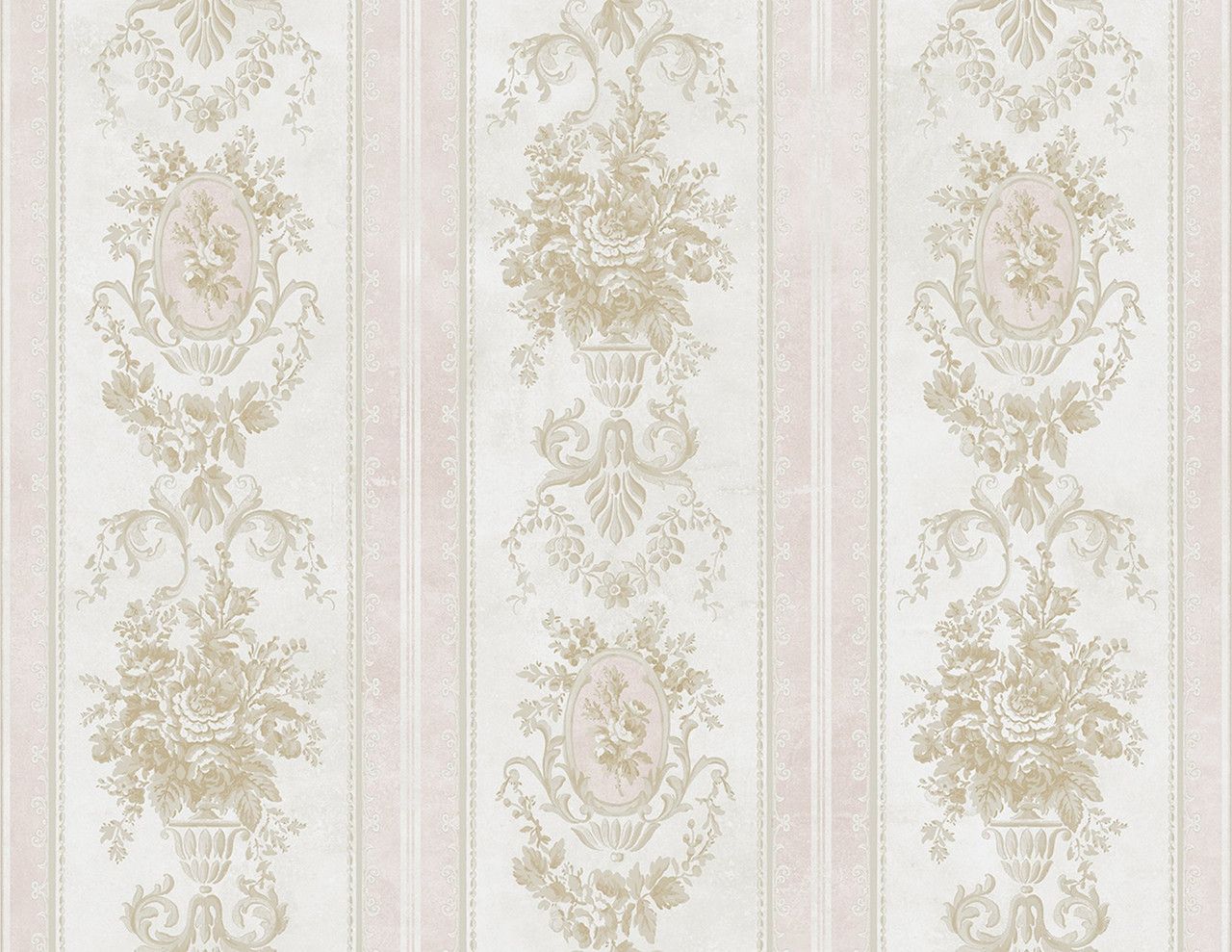 1280x989 Vintage Cameo Stripe Wallpaper in Antique Pink VC91008 from Wallquest Savvy Decorator