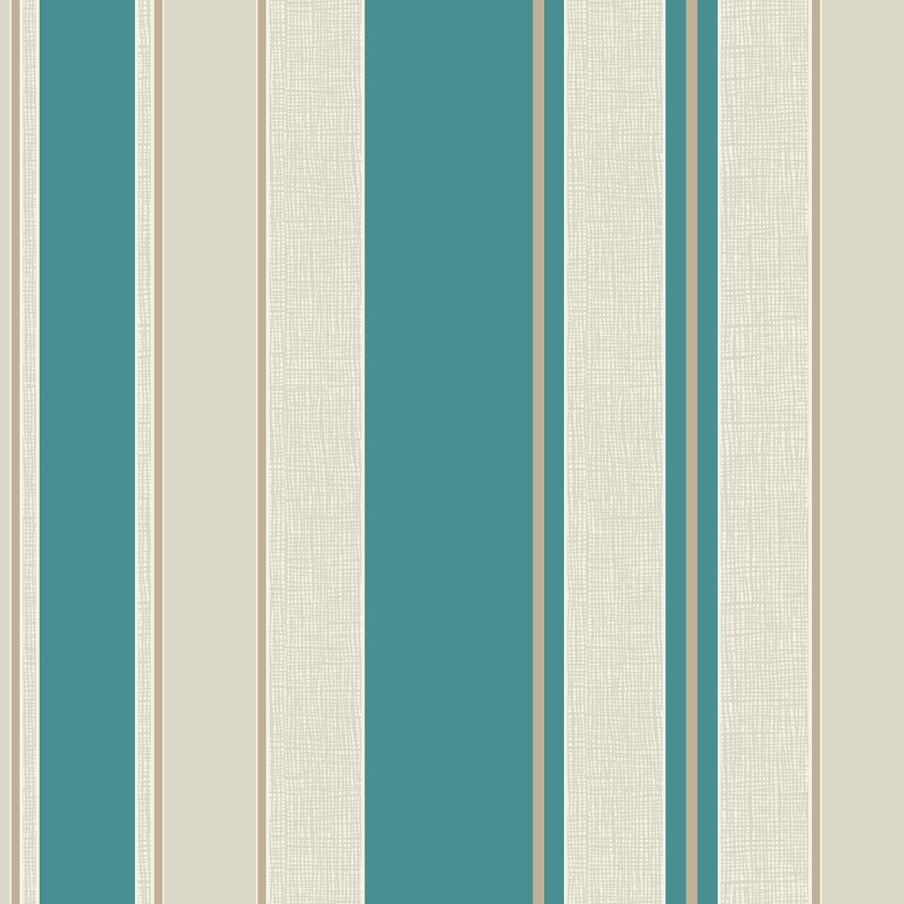 1000x1000 Cameo Stripe Wallpaper Teal / Cream (FD30695) from I Love Wallpaper UK