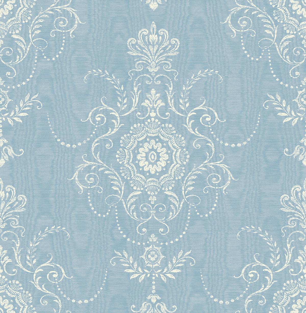 1200x1225 Seabrook Colette Cameo Blue Wallpaper