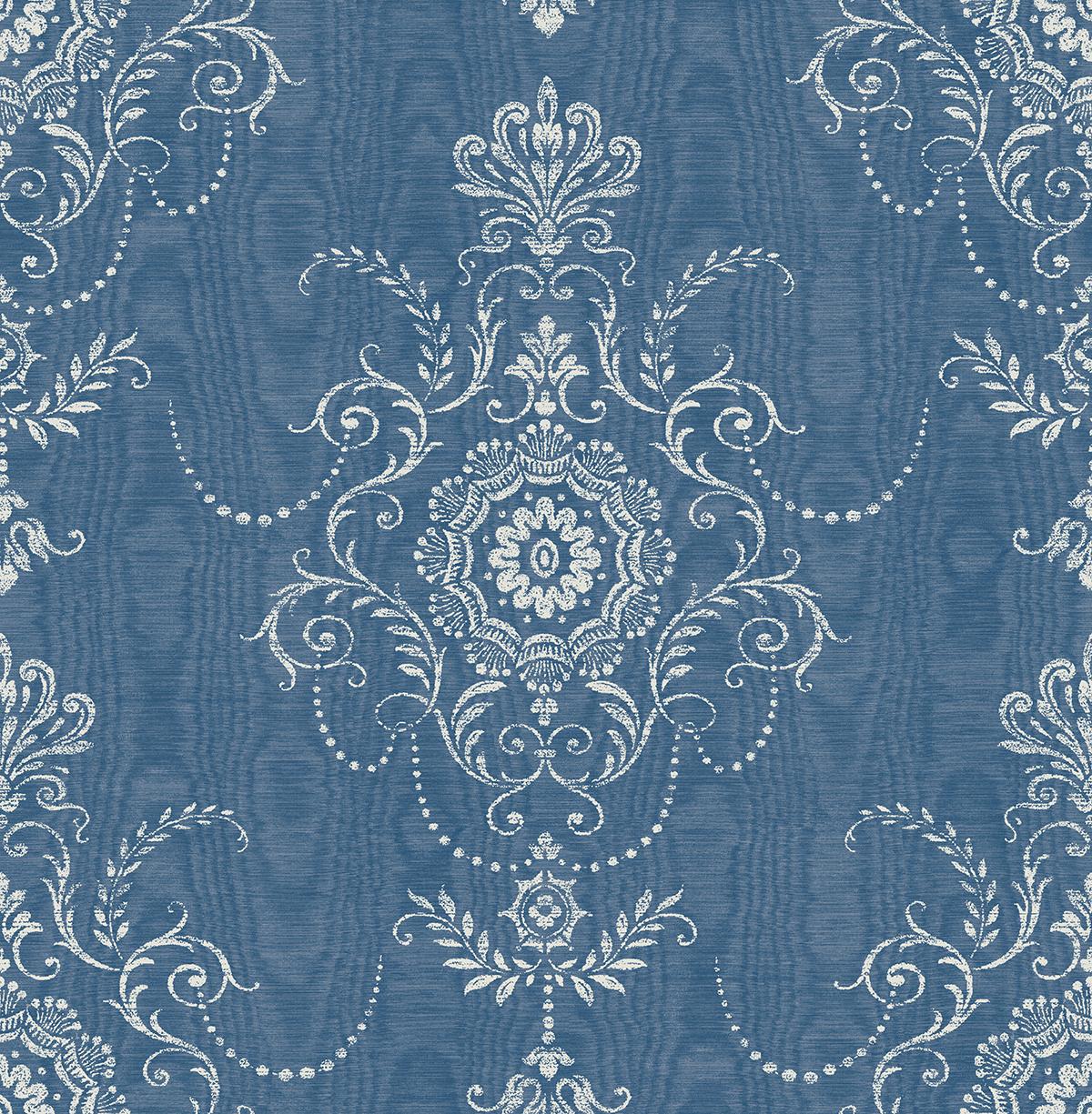 1200x1225 Seabrook Colette Cameo Blue Wallpaper