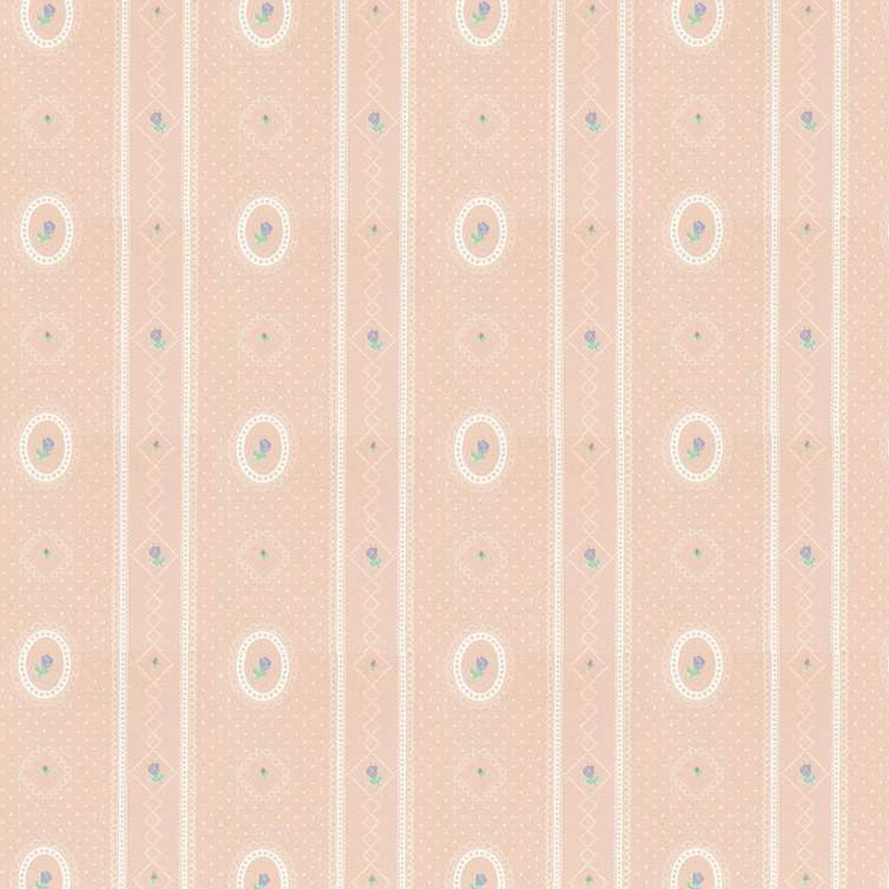 1280x1280 Cameo Stripe Reverse, Peach Wallpaper Dollhouse Miniatures