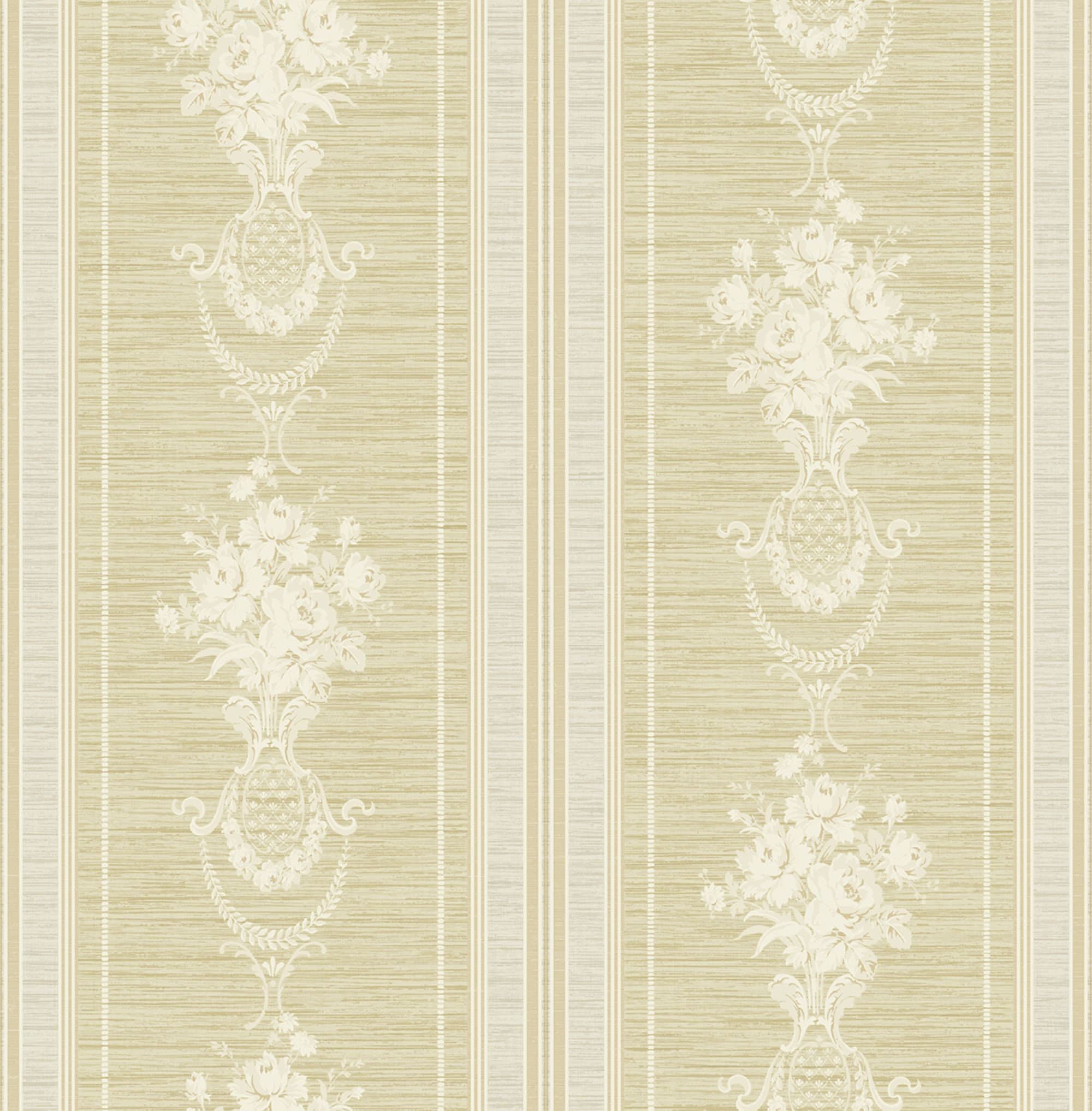 2000x2035 Casa Mia Floral Cameo Stripe Paper Non Pasted Strippable