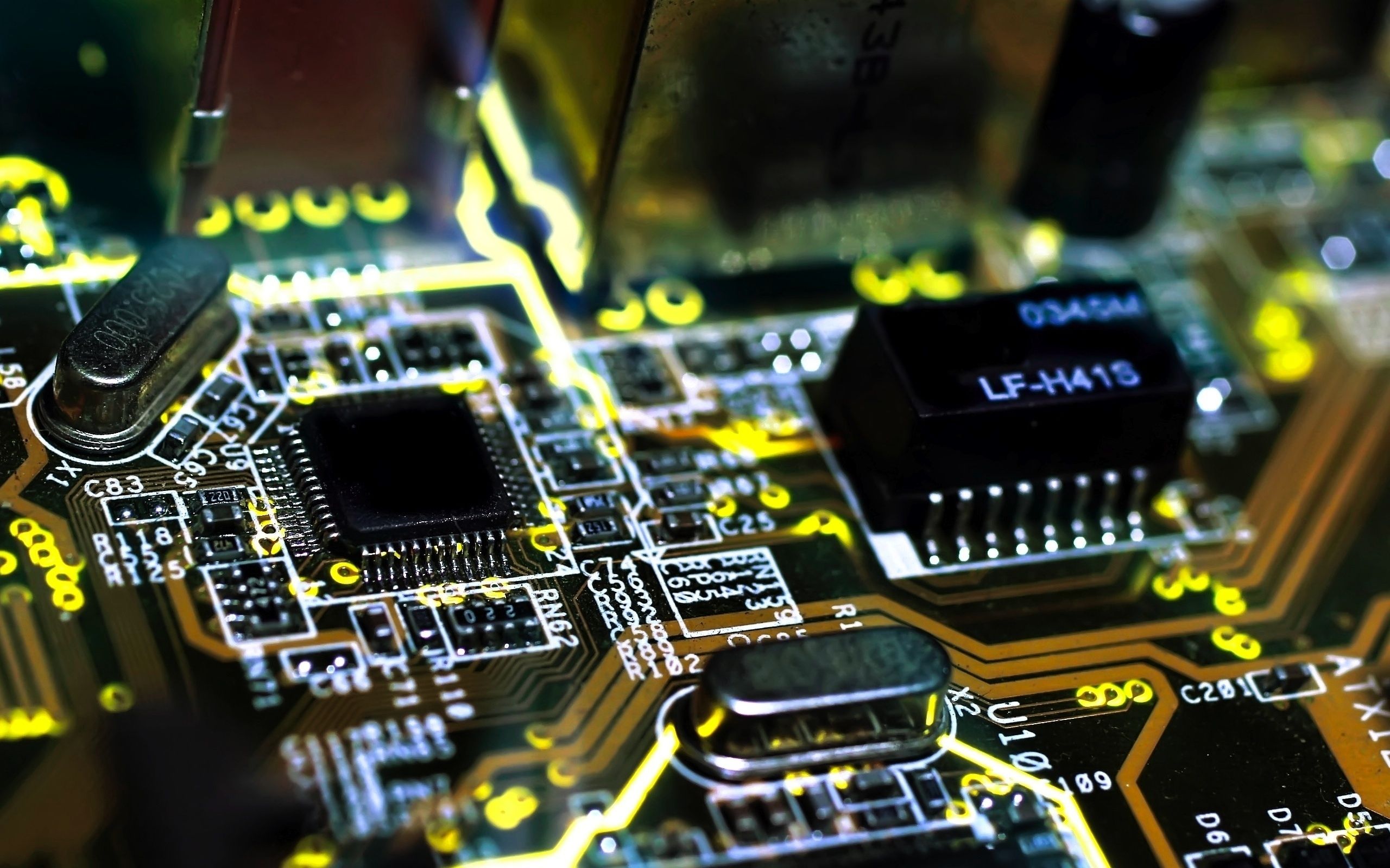 2560x1600 Yellow Tech Wallpaper