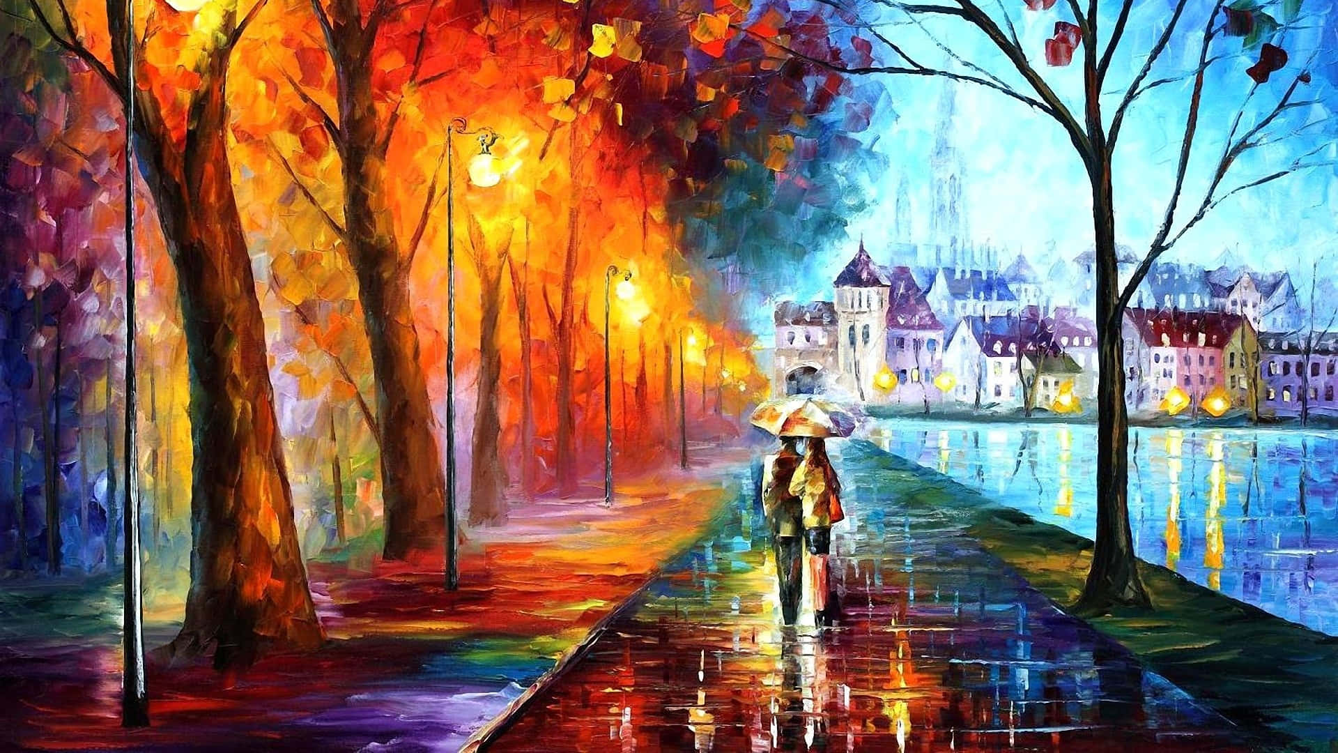 1920x1080 Download Captivating Impressionist Landscape Painting Wallpaper