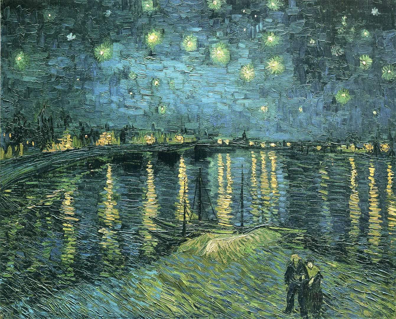 1341x1080 Starry Night Over The Rhone post impressionist vincent van gogh art wallpaper
