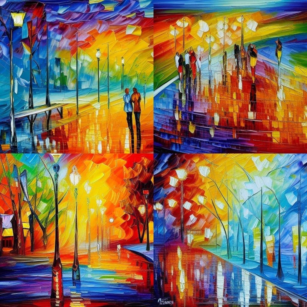 1024x1024 Understanding Others Neo Impressionism Expressionist Style Oil Painting, Smooth Post Impressionist Impasto Acrylic Painting, Thick Layers Of
