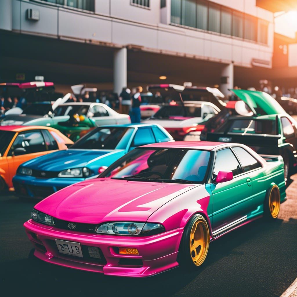 1024x1024 JDM car meet Generated Artwork