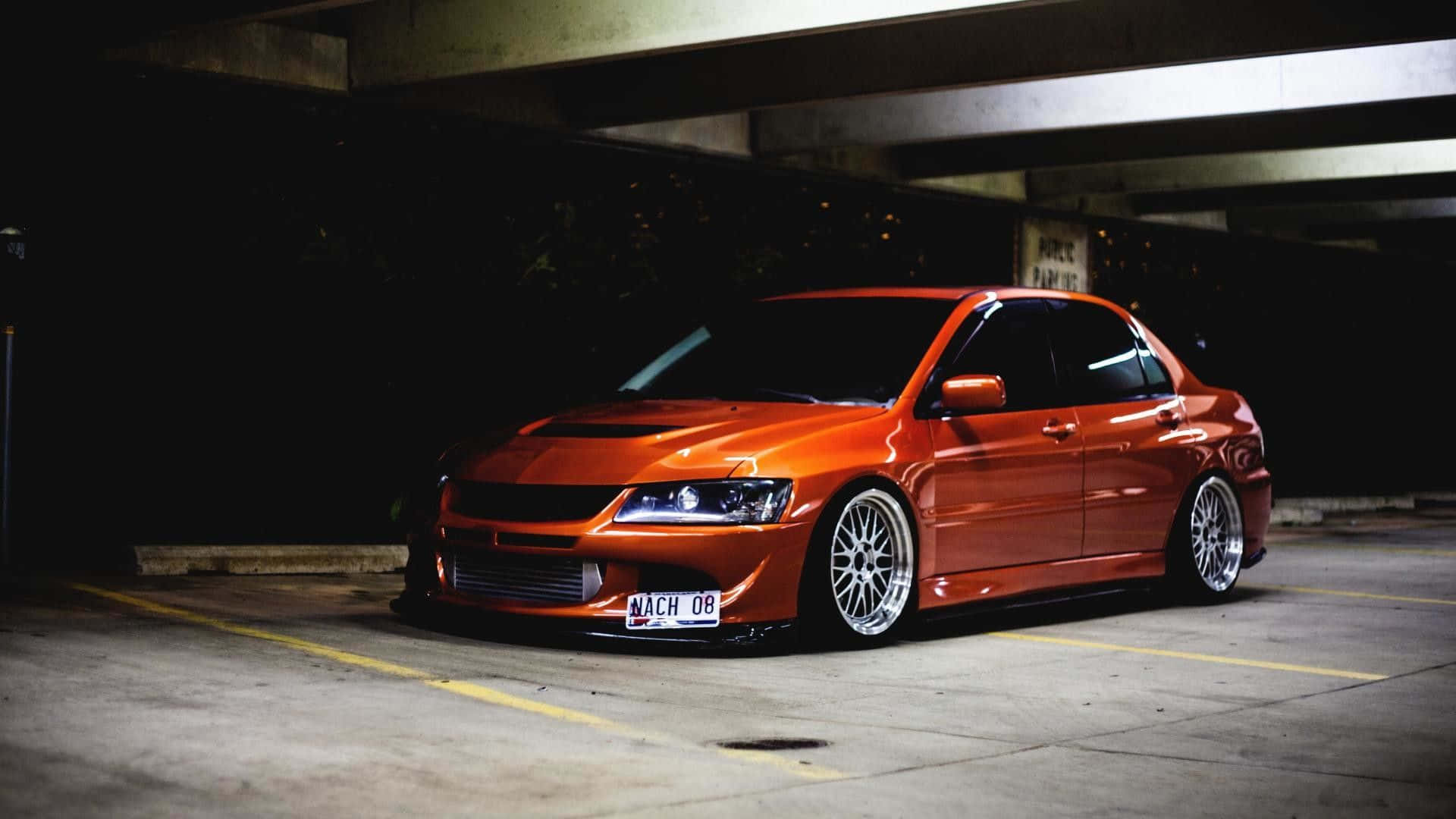 1920x1080 Download Vintage JDM Car At A Nighttime Meet Up