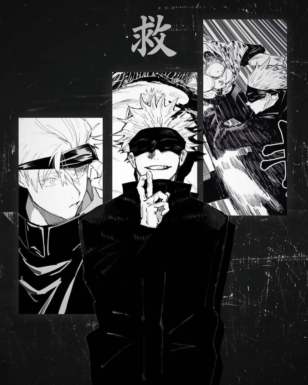 1080x1350 Gojo Black And White Wallpaper
