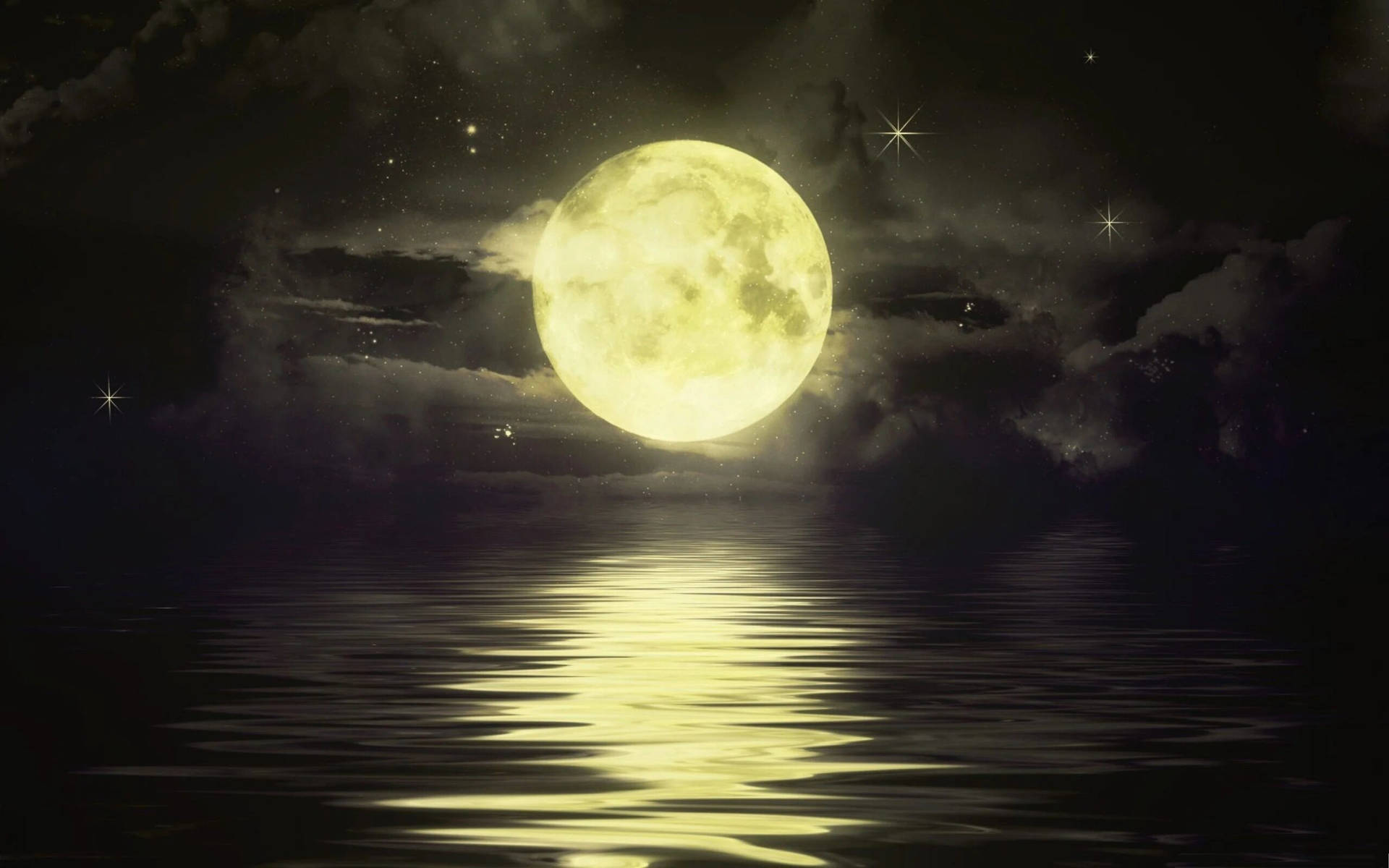 1920x1200 Moon And Stars Wallpaper