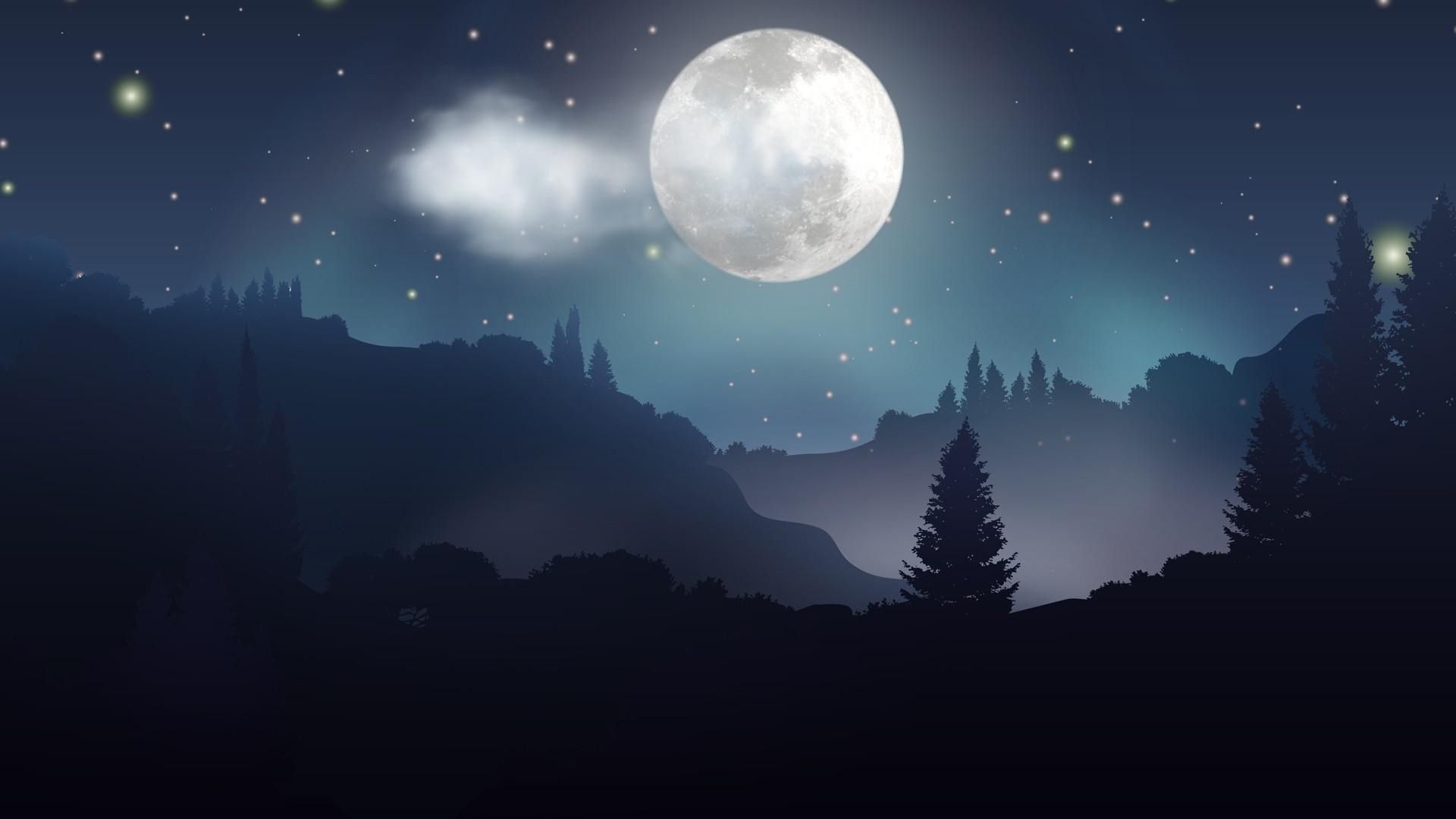 1920x1080 moon dawn blue wallpaper